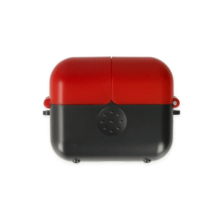 Mey İthalat®  Airpods 3 (3.nesil) Basmalı Kılıf - Siyah-Kırmızı