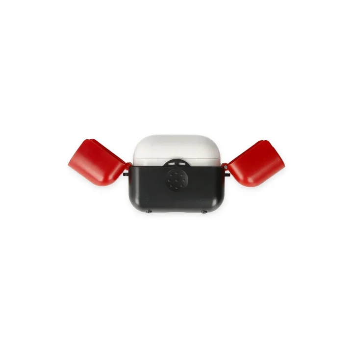 Mey İthalat®  Airpods 3 (3.nesil) Basmalı Kılıf - Siyah-Kırmızı