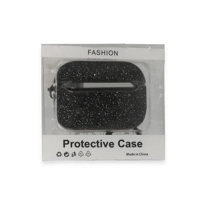 Mey İthalat®  Airpods 3 (3.nesil) Spell Simli Kılıf - Siyah