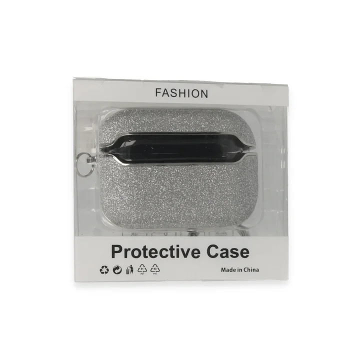 Mey İthalat®  Airpods Pro (1.nesil) Spell Simli Kılıf - Gümüş