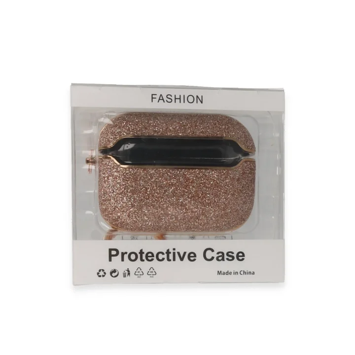 Mey İthalat®  Airpods Pro (1.nesil) Spell Simli Kılıf - Rose Gold