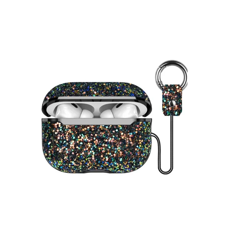 Mey İthalat®  Airpods Pro 2 (2.nesil) Bright Simli Airpods Kapak - Siyah