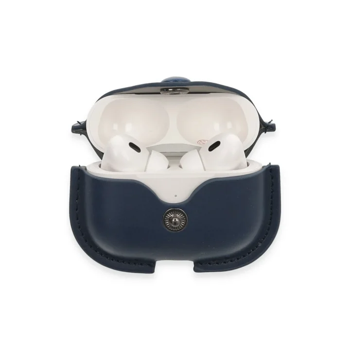 Mey İthalat®  Airpods Pro 2 (2.nesil) Çanta Deri Kılıf - Lacivert