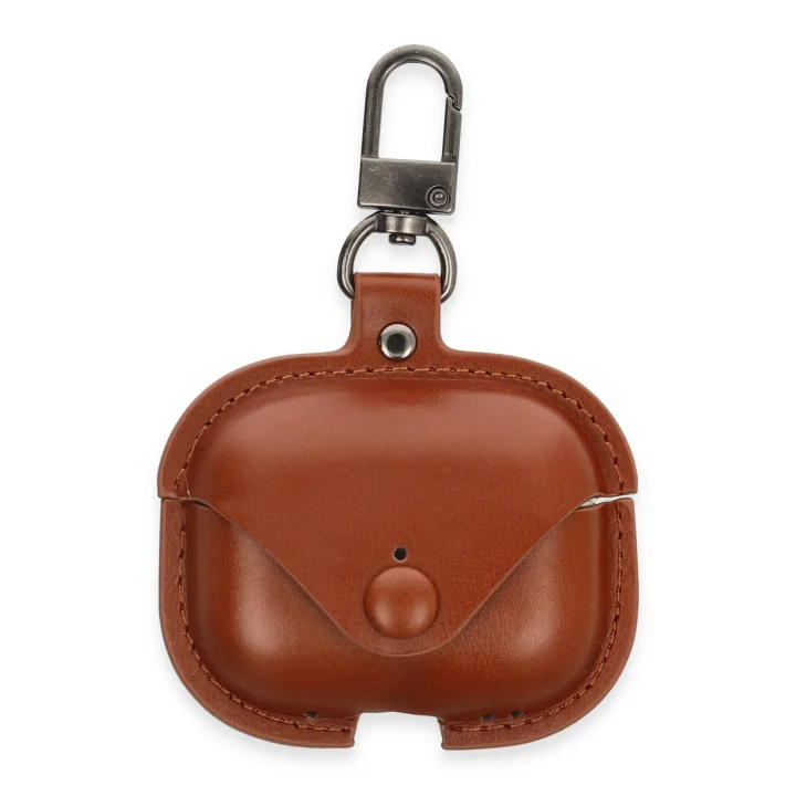 Mey İthalat®  Airpods Pro 2 (2.nesil) Çanta Deri Kılıf - Taba