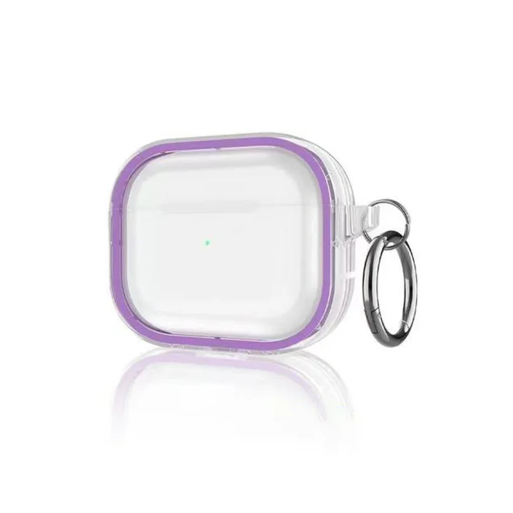 Mey İthalat®  Airpods Pro 2 (2.nesil) Shiny Şeffaf Kılıf - Mor