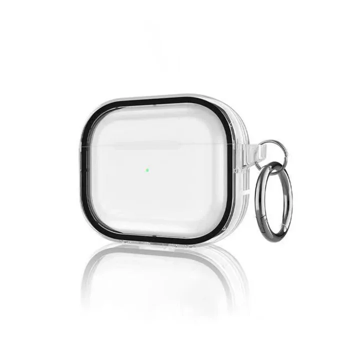 Mey İthalat®  Airpods Pro 2 (2.nesil) Shiny Şeffaf Kılıf - Siyah