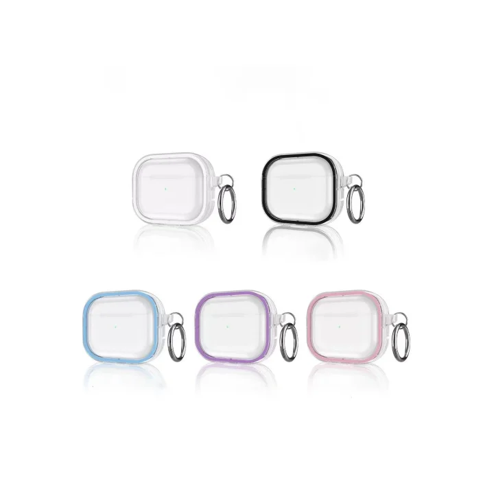 Mey İthalat®  Airpods Pro 2 (2.nesil) Shiny Şeffaf Kılıf - Siyah