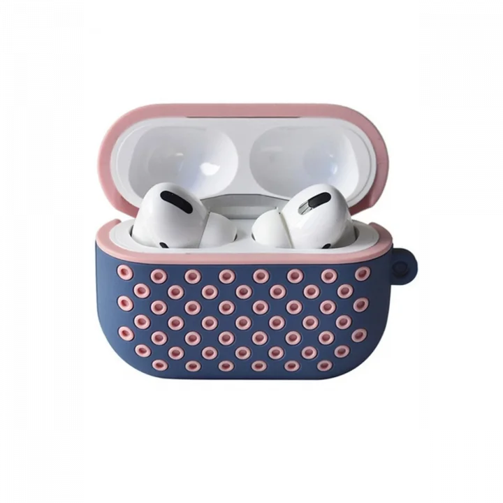 Mey İthalat®  Airpods Pro 2 (2.nesil) Spor Delikli Kılıf - Mavi-Pembe