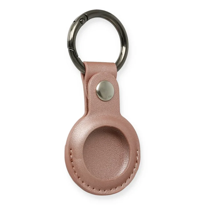 Mey İthalat®  Airtag Anahtarlık Deri Kılıf - Rose Gold