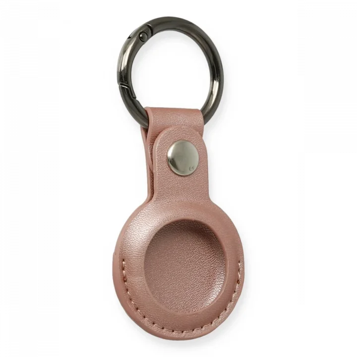 Mey İthalat®  Airtag Anahtarlık Deri Kılıf - Rose Gold