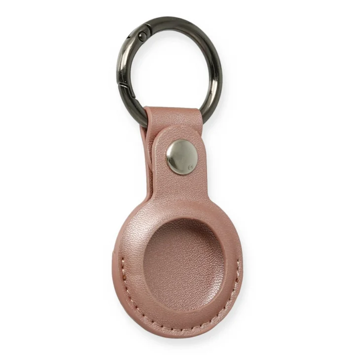 Mey İthalat®  Airtag Anahtarlık Deri Kılıf - Rose Gold