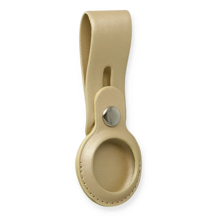 Mey İthalat®  Airtag Askılı Deri Kılıf - Gold