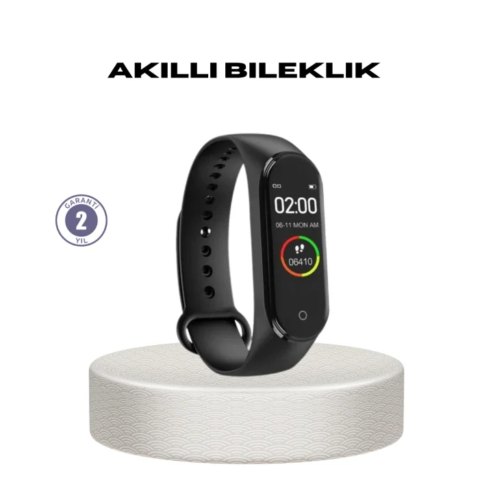Mey İthalat® Akıllı Bileklik 0.96 İnç Ekran Kalp Atışlı Kan Basınçlı IP67 Suya Dayanıklı