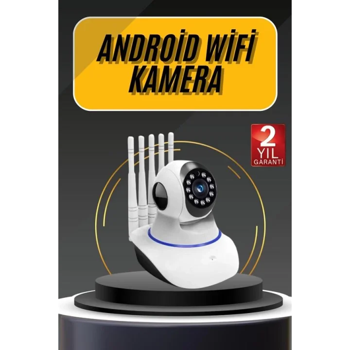 Mey İthalat® Akıllı Gece Görüşlü Sensörlü Wifi Kamera Telefondan Takip Edilebilir