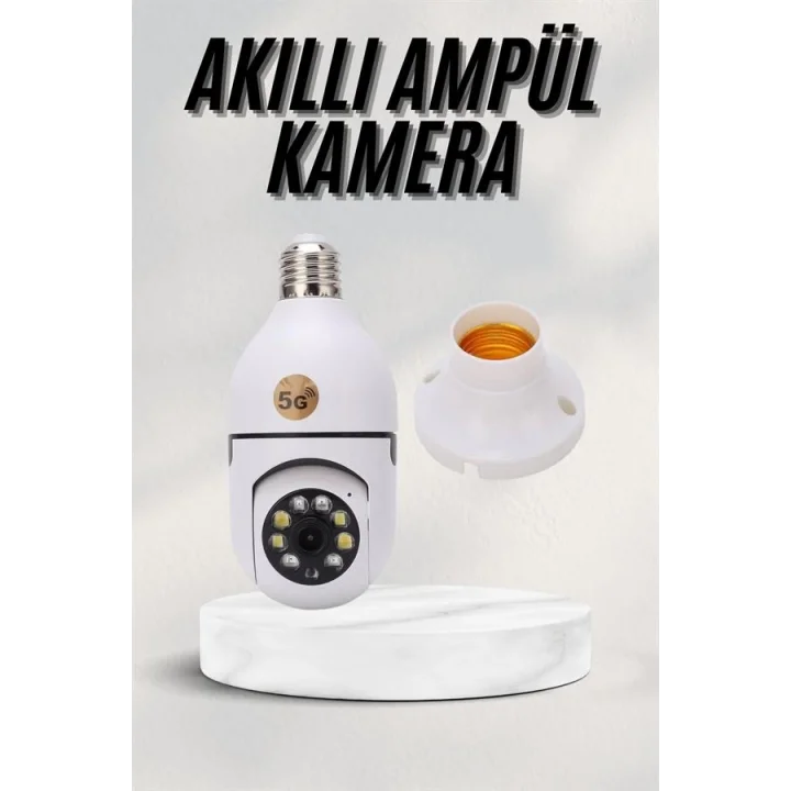 Mey İthalat® Akıllı Kamera Wifi Kamera Duylu Ampul Görünümlü 360 Derece Dönebilen Ev Kamerası