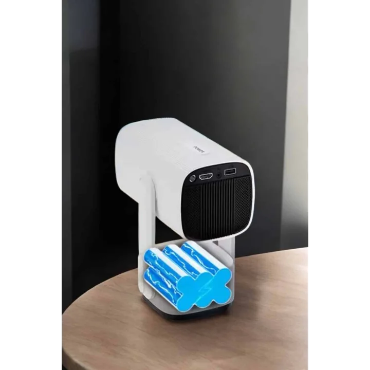 Mey İthalat® Akıllı Projeksiyon Powerbankli Taşınabilir Sinema Projektörü 4k HD Kaliteli