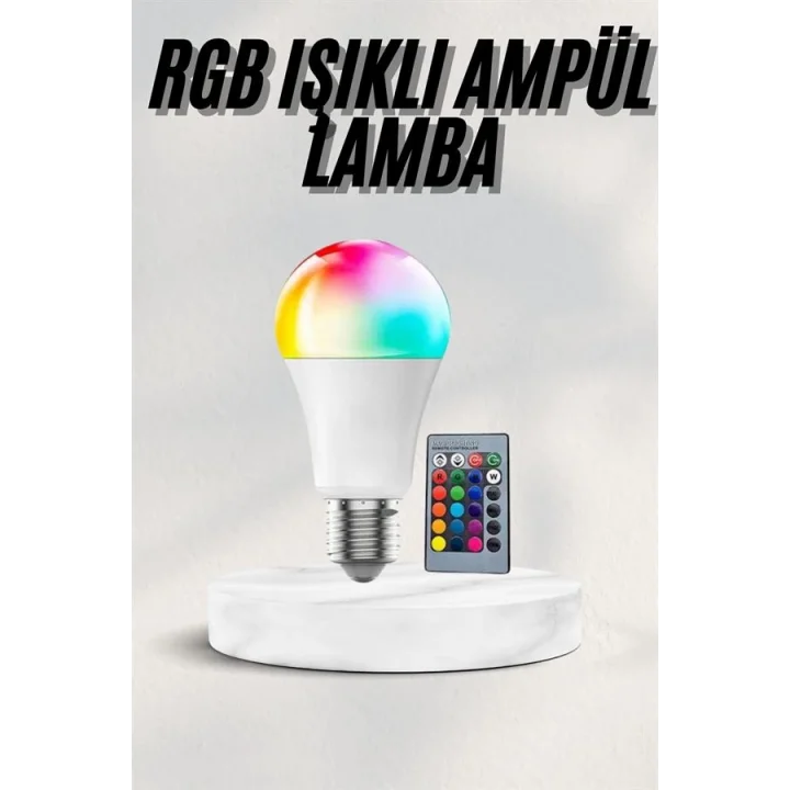 Mey İthalat® Akıllı RGB Led Ampul Led Uzaktan Kumandalı Renk Değiştiren Ampul