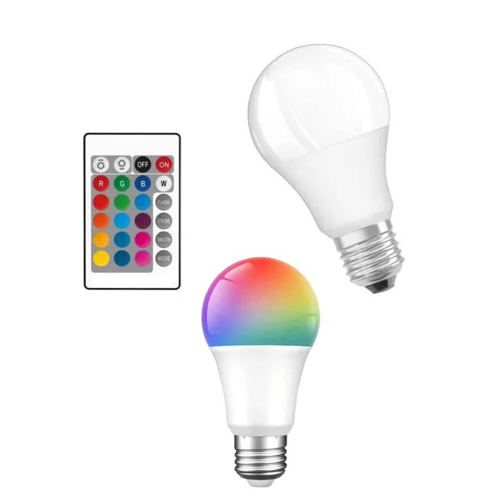 Mey İthalat® Akıllı RGB Led Ampul Led Uzaktan Kumandalı Renk Değiştiren Ampul