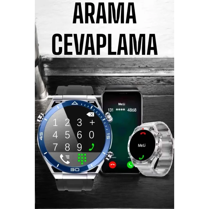 Mey İthalat® Akıllı Saat 2024 Model Arama Cevaplayan Uyku ve Sağlık Takibi