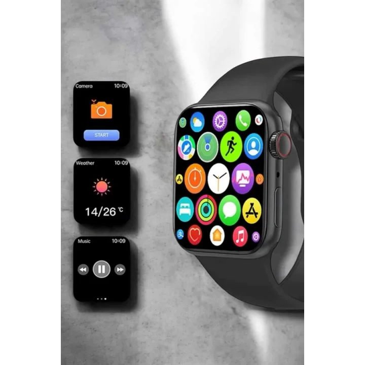 Mey İthalat® Akıllı Saat 44mm Çelik Kasa, OLED Ekran ve Gelişmiş Sağlık Takibi