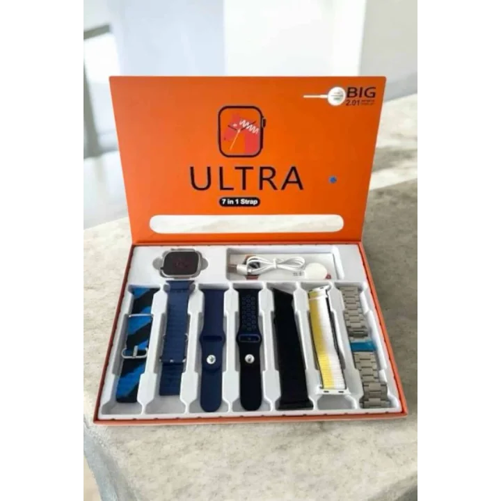 Mey İthalat® Akıllı Saat 7 Kordonlu Bildirim Görebilen Metal Kordon GPS Özelliği