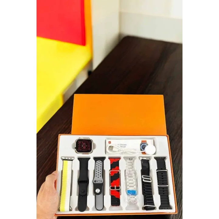 Mey İthalat® Akıllı Saat 7 Kordonlu Bildirim Görebilen Metal Kordon GPS Özelliği