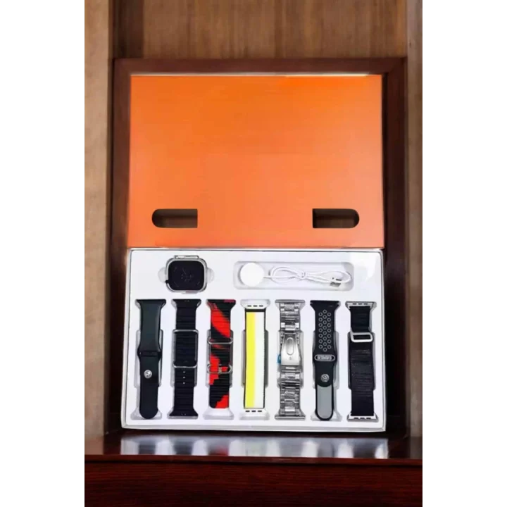 Mey İthalat® Akıllı Saat 7 Kordonlu Bildirim Görebilen Metal Kordon GPS Özelliği