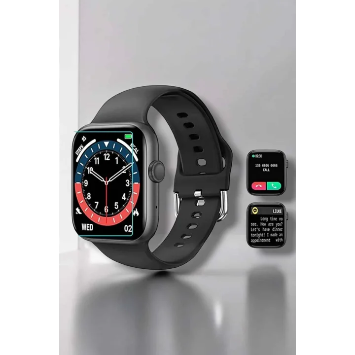 Mey İthalat® Akıllı Saat Adım Sayar, Kalp Atışı İzleme Dokunmatik Bluetooth Bağlantılı