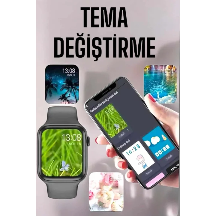 Mey İthalat® Akıllı Saat Amoled Ekran Yeni Nesil Bluetooth Bağlantılı