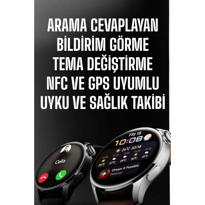 Mey İthalat® Akıllı Saat Bildirim Görme Amoled Ekran GPS Uyumlu Sesli Görüşme