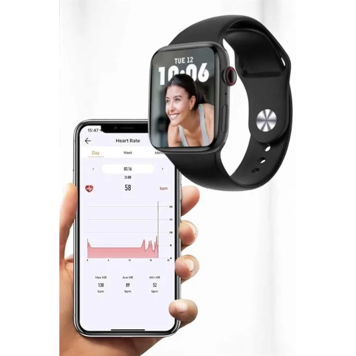 Mey İthalat® Akıllı Saat Bluetooth Bağlantı ve 24 Saat Sağlık İzleme GPS Arama Cevaplama