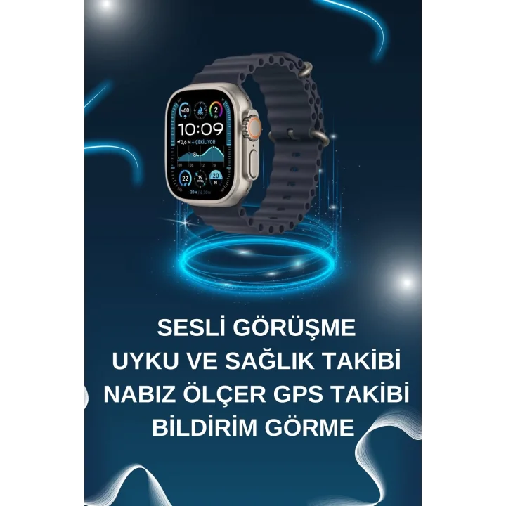 Mey İthalat® Akıllı Saat Bluetooth Bağlantılı NFC ve GPS Uyumlu Nabız Ölçer Sesli Görüşme