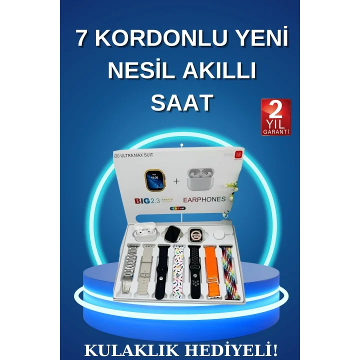 Mey İthalat® Akıllı Saat Bluetooth Kulaklık Adımsayar Sağlık Takibi Çağrı Cevaplama