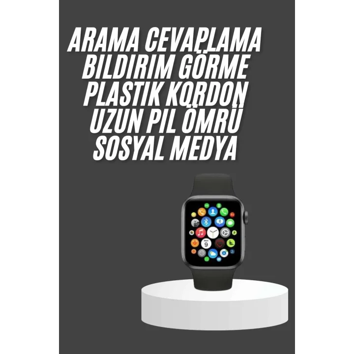 Mey İthalat® Akıllı Saat Çok Fonksiyonlu Uyku Takibi Adımsayar Nabız Ölçer Arama Cevaplayan