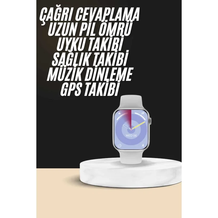 Mey İthalat® Akıllı Saat Kulaklık Hediyeli Uyku ve Sağlık Takibi Yapabilen Uzun Ömürlü