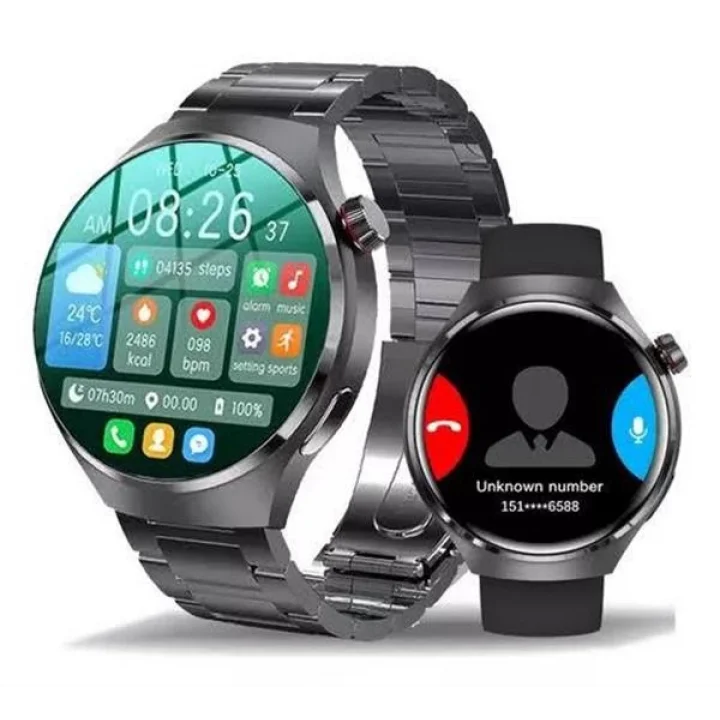 Mey İthalat® Akıllı Saat Metal Kordonlu GPS ve NFC Uyumlu Arama Cevaplayan