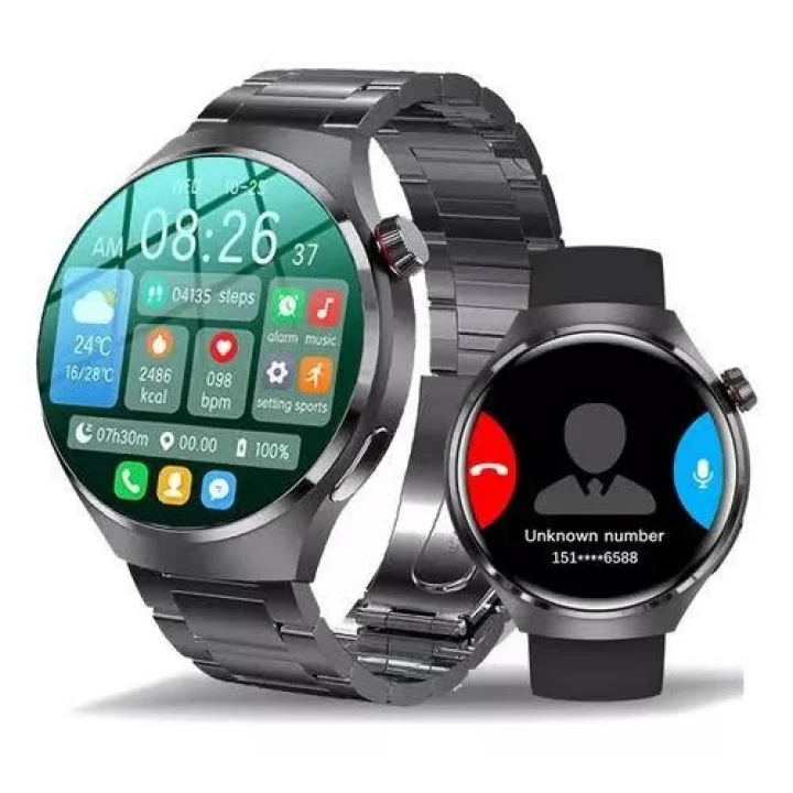 Mey İthalat® Akıllı Saat Metal Kordonlu GPS ve NFC Uyumlu Arama Cevaplayan