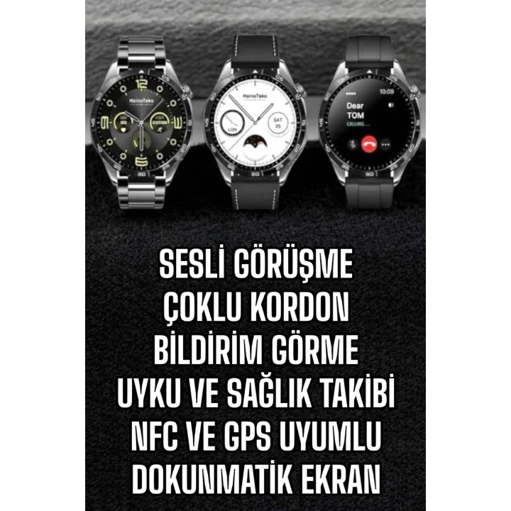 Mey İthalat® Akıllı Saat Titreşimli Amoled Ekran Uyku ve Sağlık Takibi Sesli Görüşme