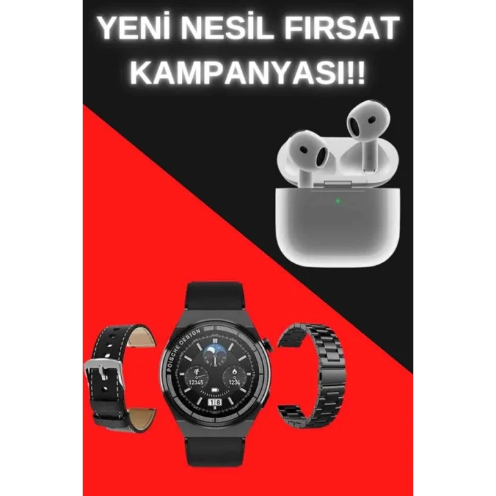 Mey İthalat® Akıllı Saat ve Kulaklık Seti Bildirim Görme Arama Cevaplama ANC Özelliği