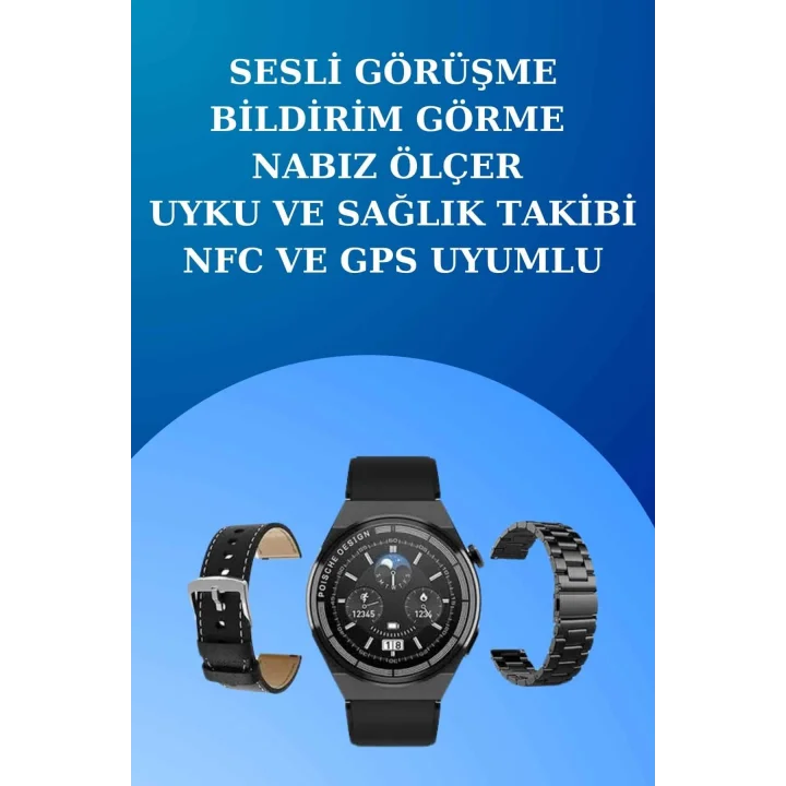 Mey İthalat® Akıllı Saat ve Kulaklık Seti Dokunmatik Ekran 5.0 Bluetooth Bağlantılı Sesli Görüşme