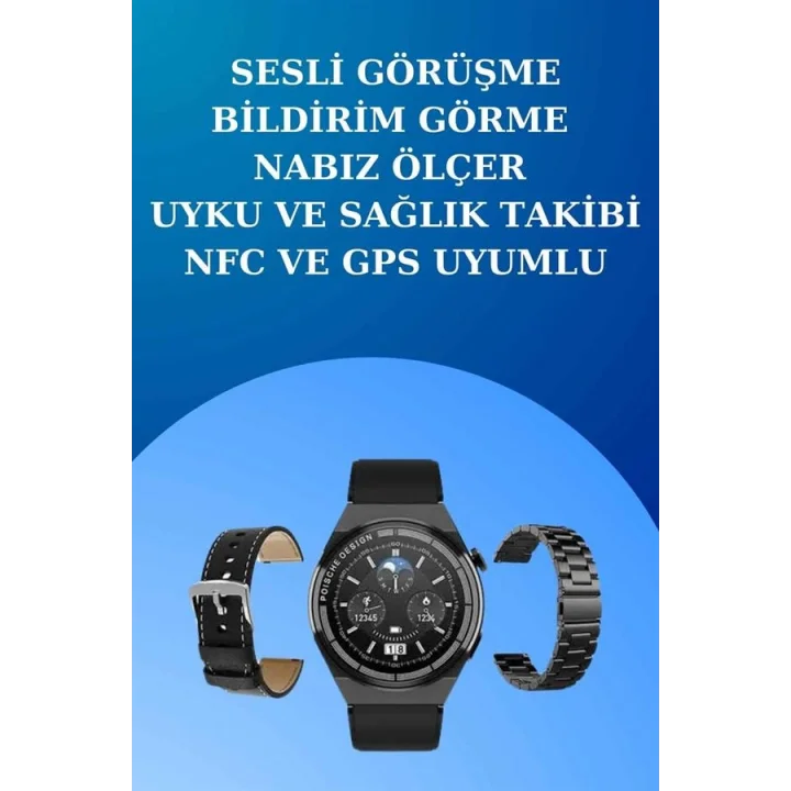 Mey İthalat® Akıllı Saat ve Kulaklık Seti Dokunmatik Ekran 5.0 Bluetooth Bağlantılı Sesli Görüşme