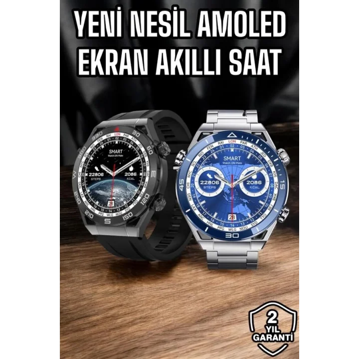 Mey İthalat® Akıllı Saat Yeni Nesil 2024 Model Metal Kordonlu Bluetooth Bağlantılı