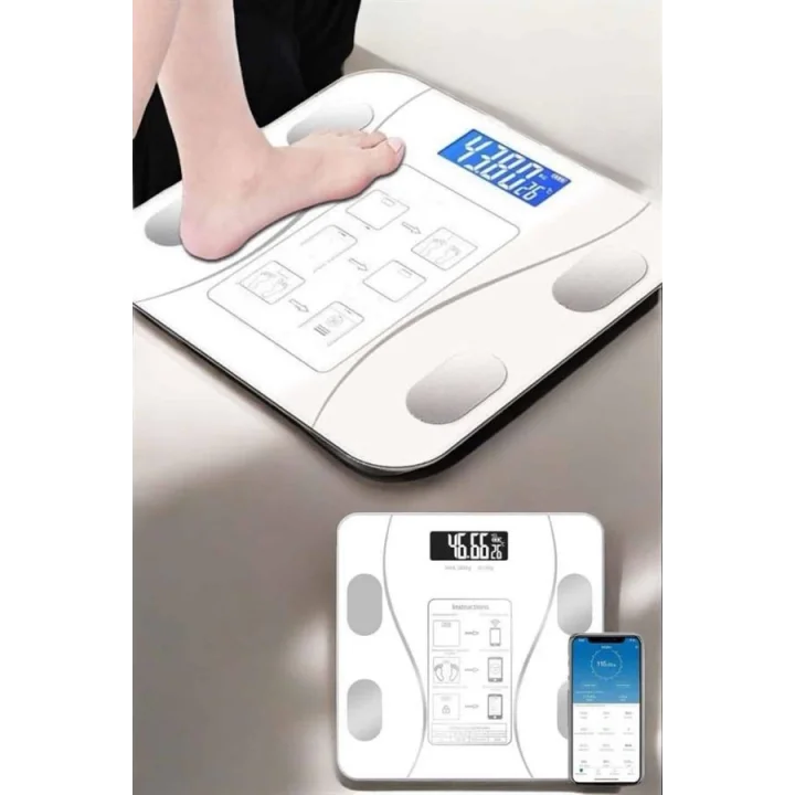 Mey İthalat® Akıllı Tartı Bluetooth Bağlantılı Yağ Ölçebilen Tartı Yeni Nesil
