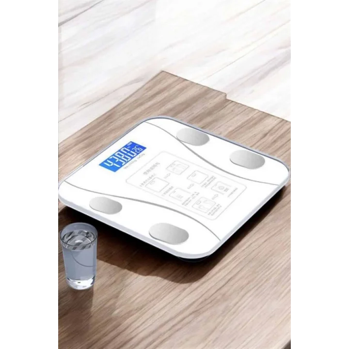 Mey İthalat® Akıllı Tartı Dijital Baskül Yağ Su Kas Vücut Kitle Kilo Ölçer Tartı