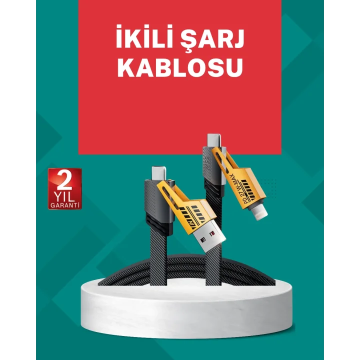 Mey İthalat® Akıllı Telefon Tablet Laptop Uyumlu 65W Güçlü Veri Kablosu