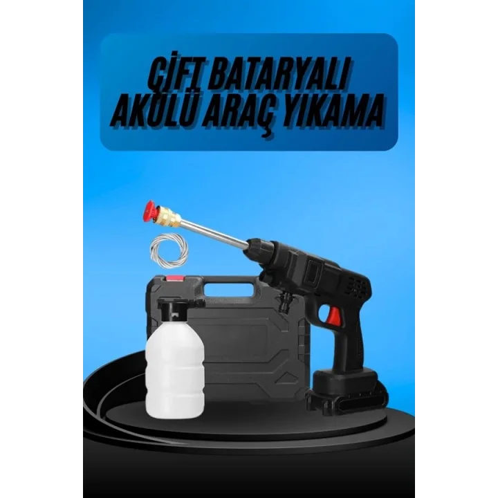 Mey İthalat® Akülü Oto Araç Yıkama Yüksek Basınçlı Araba Yıkama Makinesi Şarjlı