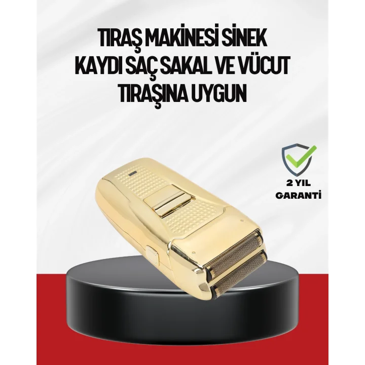 Mey İthalat® Altın Kaplama Kablolu Erkek Tıraş Makinesi Favori Aparatlı