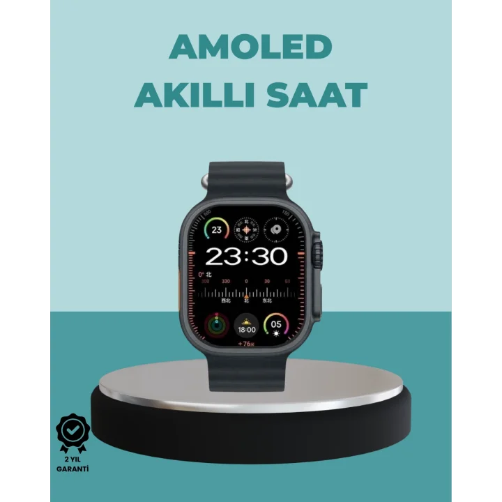 Mey İthalat® AMOLED Akıllı Saat 49mm Bluetooth Arama Spor ve Sağlık