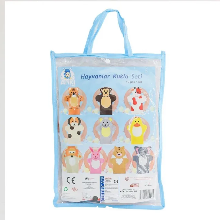Mey İthalat® AND-5002 Hayvanlar Kukla Seti 10lu