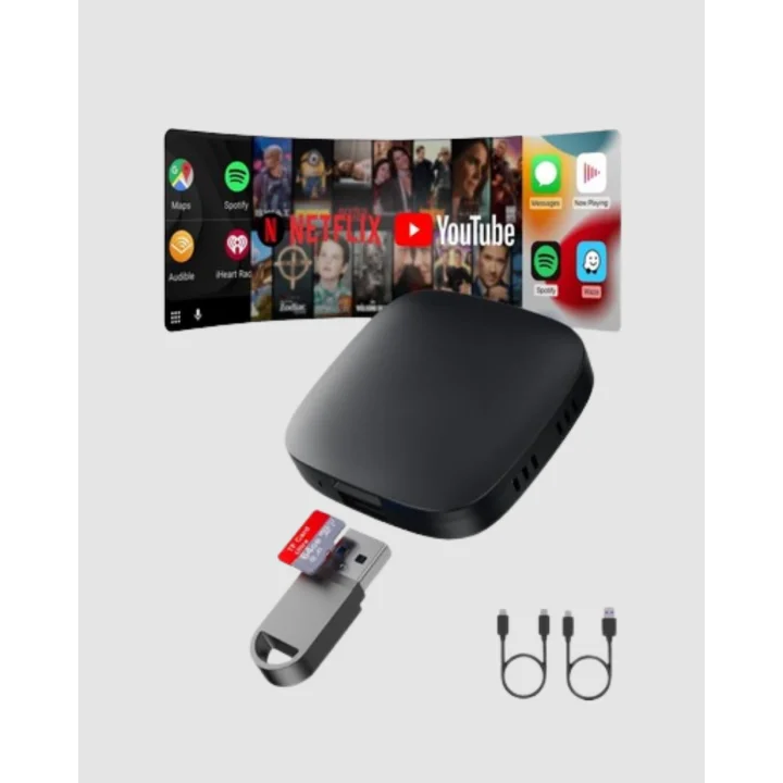 Mey İthalat® Android Auto Kablosuz Dönüştürücü Hızlı Eşleşme ve Sesli Asistan Destekli